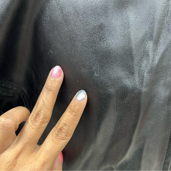 Zara Bloggers Favorite Black Faux Leather Draped Midi Dress Size L - Picture 16 of 16